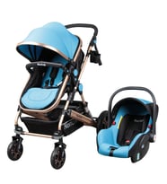 Norfolk Baby Voyage Air Luxury 5in1 Travel Sistem Bebek Arabası - Ayak Örtüsü Hediye - Mavi (Standart)