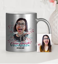 BK Gift Kişiye Özel Kadınlar Günü Temalı Karikatür Gümüş Yaldızlı Kupa Bardak  6