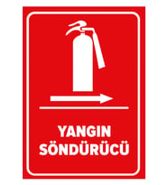 MIGNATIS - Yangın Söndürücü Sağa Ok Levhası - Sac Malzeme 50x70cm