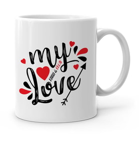 BK Gift Kişiye Özel Aşkım Beyaz Kupa Bardak  1