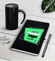 BK Gift Kişiye Özel Mühendis Baba Siyah Defter Kalem Termos Mug Seti-2 (Model 1)
