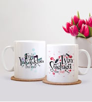 BK Gift Kişiye Özel İkili Evin Süslüsü Ve Yakışıklısı Beyaz Kupa Bardak  4