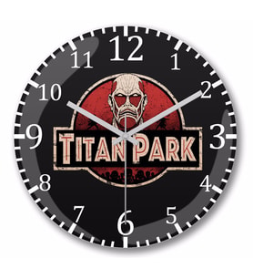 Attack On Titan Titan Park Duvar Saati Bombeli Gercek Cam