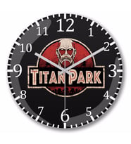 Attack On Titan Titan Park Duvar Saati Bombeli Gercek Cam