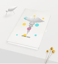 BK Gift Kişiye Özel Tıp Sembolü Temalı Beyaz Defter - 1