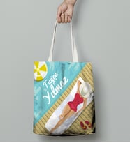 BK Gift Kişiye Özel Yaz Temalı Bez Çanta 004