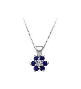 Sirius Safir ve Pırlanta Taşlı Papatya Kolye 0717P0037
