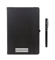 İsme Özel Lastikli Siyah Defter ve Siyah Kalem Seti