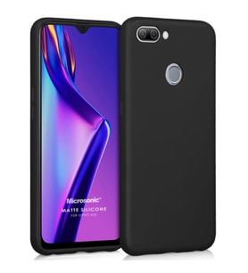 Microsonic Matte Silicone Oppo A5S Kılıf Siyah