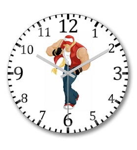 Terry Bogard Duvar Saati Bombeli Gercek Cam
