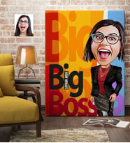BK Gift Kişiye Özel Bayan Big Boss Karikatür Kanvas Tablo 70x100cm 2