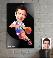 BK Gift Kişiye Özel Bay Sokak Basketbolcusu Karikatür Ahşap Tablo