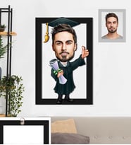 Kişiye Özel Mezuniyet Karikatürlü 3D Ahşap Tablo 30x47 Bay-1