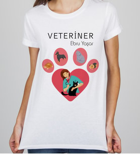 Kişiye Özel Veteriner Tişörtü