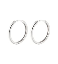 Taşsız 19 mm Halka Gümüş Küpe