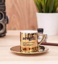 Sevgili Kelime Anlamı Gold Türk Kahvesi Fincanı