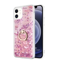 Microsonic Apple iPhone 12 Mini Kılıf Glitter Liquid Holder Pembe
