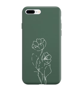 Iphone 8 Plus Çizgi Tasarımlı Koyu Yeşil Lansman Telefon Kılıfı