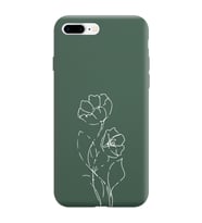Iphone 8 Plus Çizgi Tasarımlı Koyu Yeşil Lansman Telefon Kılıfı
