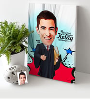 BK Gift Kişiye Özel Bay Avukat Karikatür Kanvas Tablo 30x50cm 1