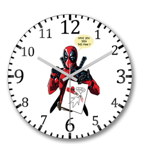 Deadpool Marvel Francis1 Duvar Saati Bombeli Gercek Cam