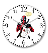 Deadpool Marvel Francis1 Duvar Saati Bombeli Gercek Cam