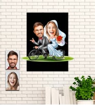 Kişiye Özel Sevgililer Günü Hediyesi Evleniyoruz Karikatür Ahşap Tablo