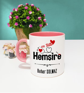 Mesajlı Hemşire Kupa Bardak Pembe