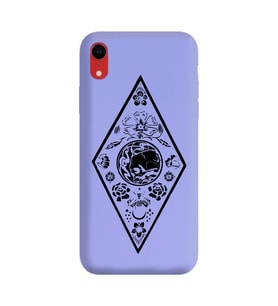 Iphone XR Çizgi Tasarımlı Mor Lansman Telefon Kılıfı