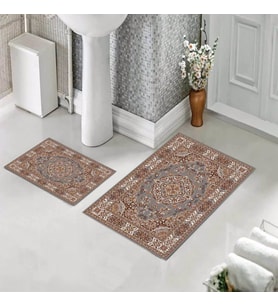 Banyo Halısı Ikili Klozet Takımı Kaymaz Tabanlı (60 xm x 100 cm + 40 cm x 60 cm) 