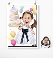 BK Gift Kişiye Özel Doğum Günü Karikatür Afiş Poster 50 X 70 Cm 18