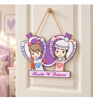 Gifties Mor Kalpli Kardeş Temalı Kişiye Özel Kapı Süsü