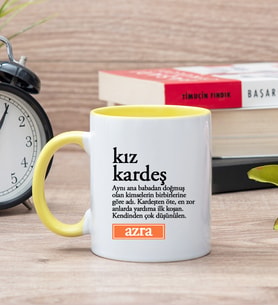 Kız Kardeş Kelime Anlamı Sarı Kupa Bardak