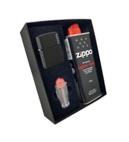 Zippo Çakmak Mat Siyah Hediyelik Kutu Benzin Taş Set du10sy