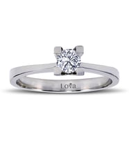 Lova D Renk 0,27 Karat Pırlanta Tektaş Yüzük - 1040018