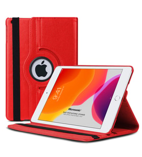 Microsonic Apple iPad 10.2'' 8. Nesil (A2270-A2428-A2429-A2430) Kılıf 360 Rotating Stand Deri Kırmızı