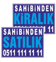 Sahibinden Satılık - Kiralık Branda Afiş (Ölçü Seçenekli) (Lacivert-Beyaz)