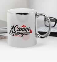 BK Gift Kişiye Özel Canım Öğretmenim Krom Kupa Bardak - 3