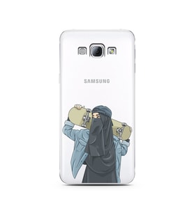 Kaykay Kız Tasarım Süper Şeffaf Silikon Telefon Kılıfı Samsung A8 (2015)  