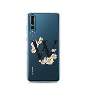 Papatya Harf Tasarım Süper Şeffaf Silikon Telefon Kılıfı Huawei P20 Pro   W-Harf