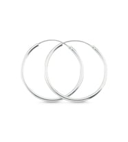 25mm Sade Halka Gümüş Küpe