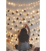 Kişiye Özel 12 Fotoğraflı Ledli Mandallı Fotoğraf Seti (Sarı)