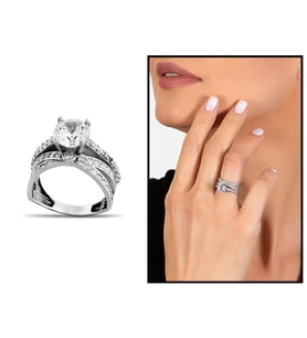 Zirkon Taşlı Cats Eye Tasarım 925 Ayar Gümüş Kadın Tektaş Yüzük