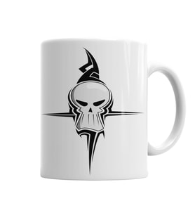 Caveira Tribal Kupa Bardak Porselen