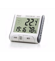 Diwu DC102 İç Mekan  Termometre Nem Ölçer Saat (Çok Renkli)