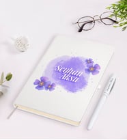 BK Gift Kişiye Özel Kadınlar Günü Tasarımlı Beyaz Defter Kalem Seti-16