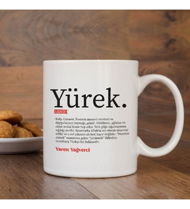 Lügatçe Yürek İsme Özel Kupa