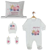 Pia Baby Gl 1931-04 İsme Özel Yastık Tulum Set