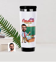 BK Gift Kişiye Özel Bay Öğretmen Karikatürlü Çelik Termos Bardak - 1