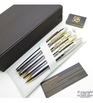 Scrikss 35 4'lü Set Gold Krom Deri Ahşap Kutulu  Dolma Kalem + Roller Kalem + Tükenmez Kalem +Versatil Kalem Seti  Scrikss Noble  İsme Özel Kalem  Hediyelik Kalem